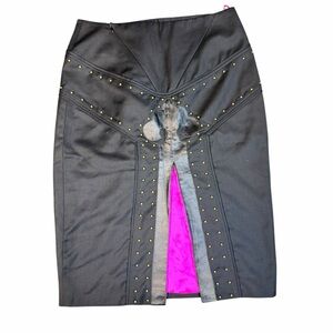Shanghai Tang Black Skirt with Pink Detail